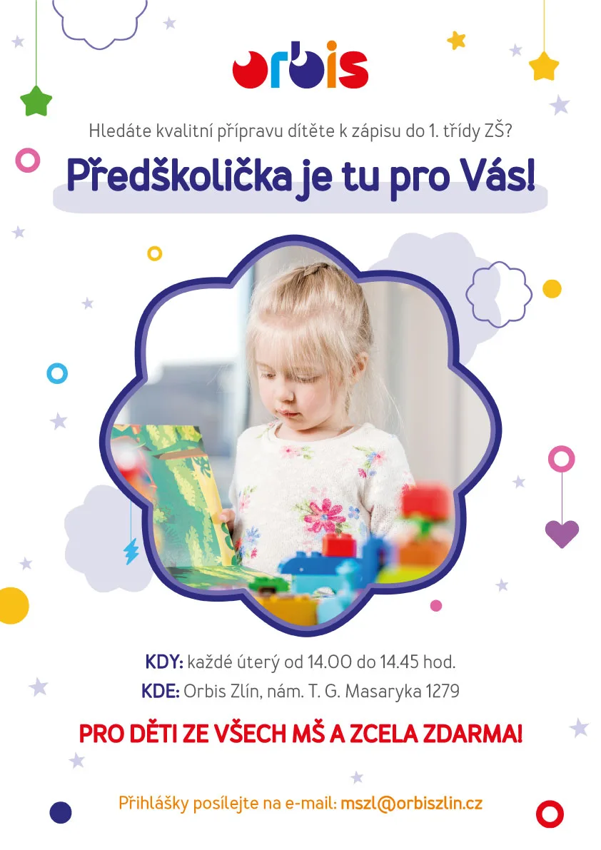 OPĚT JE TU NAŠE PŘEDŠKOLIČKA. PRO DĚTI ZE VŠECH MŠ ZDARMA! 3 Letak predskolicka