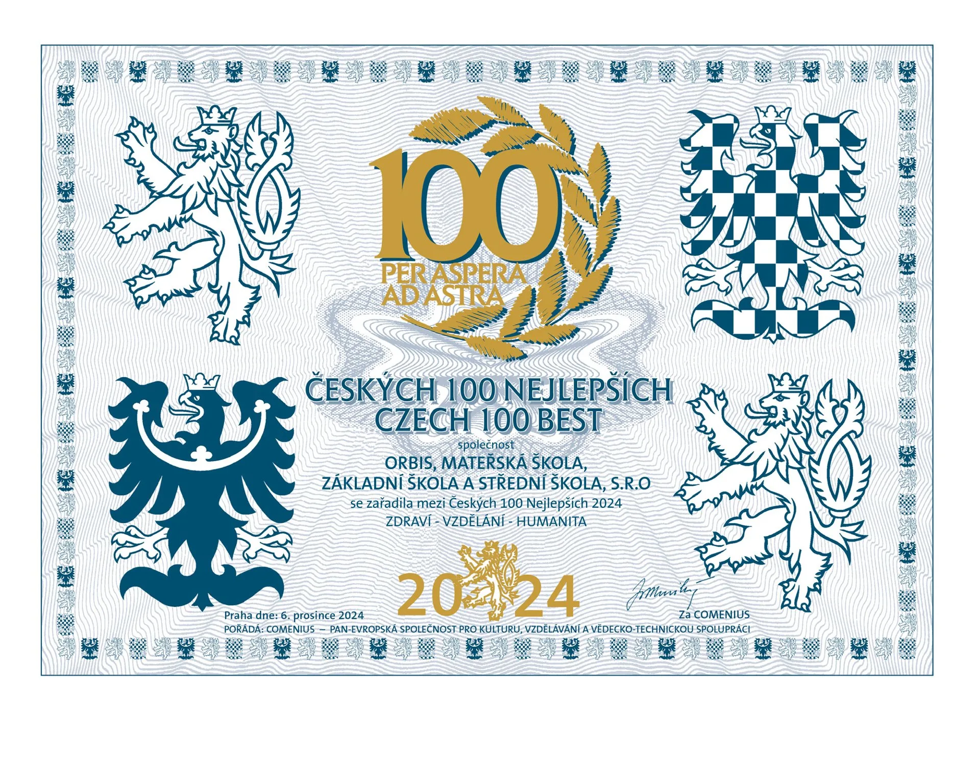 ORBIS HRDÝM DRŽITELEM OCENĚNÍ V SOUTĚŽI ČESKÝCH 100 NEJLEPŠÍCH 1 7062