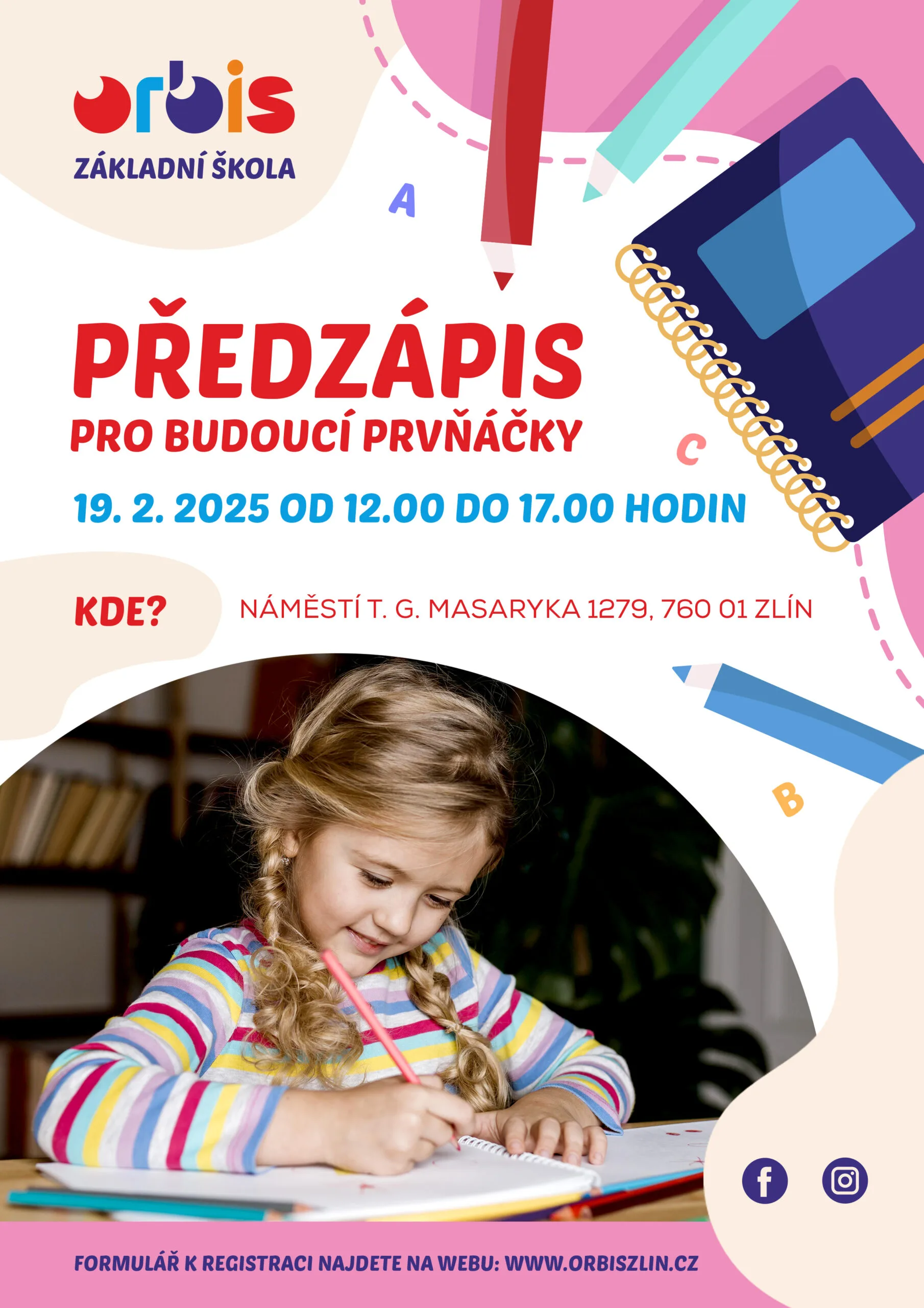 Předzápis dětí do 1. třídy ZŠ ORBIS 1 Predzapis plakat 2025 scaled 1
